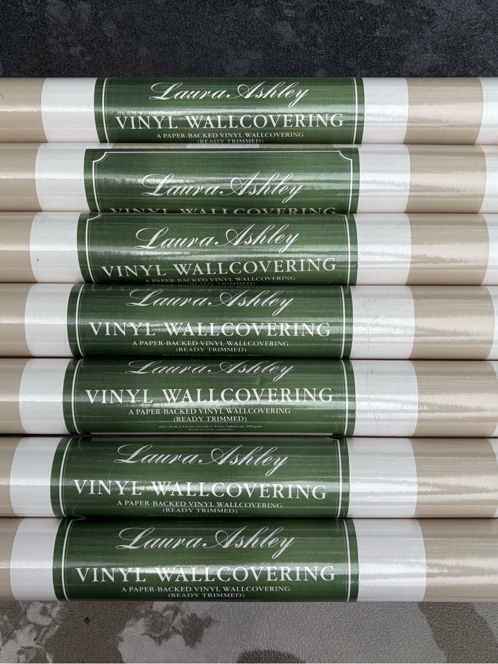 Laura Ashley Cirque Vinyl Wall Paper 7 Rolls Vintage 1985